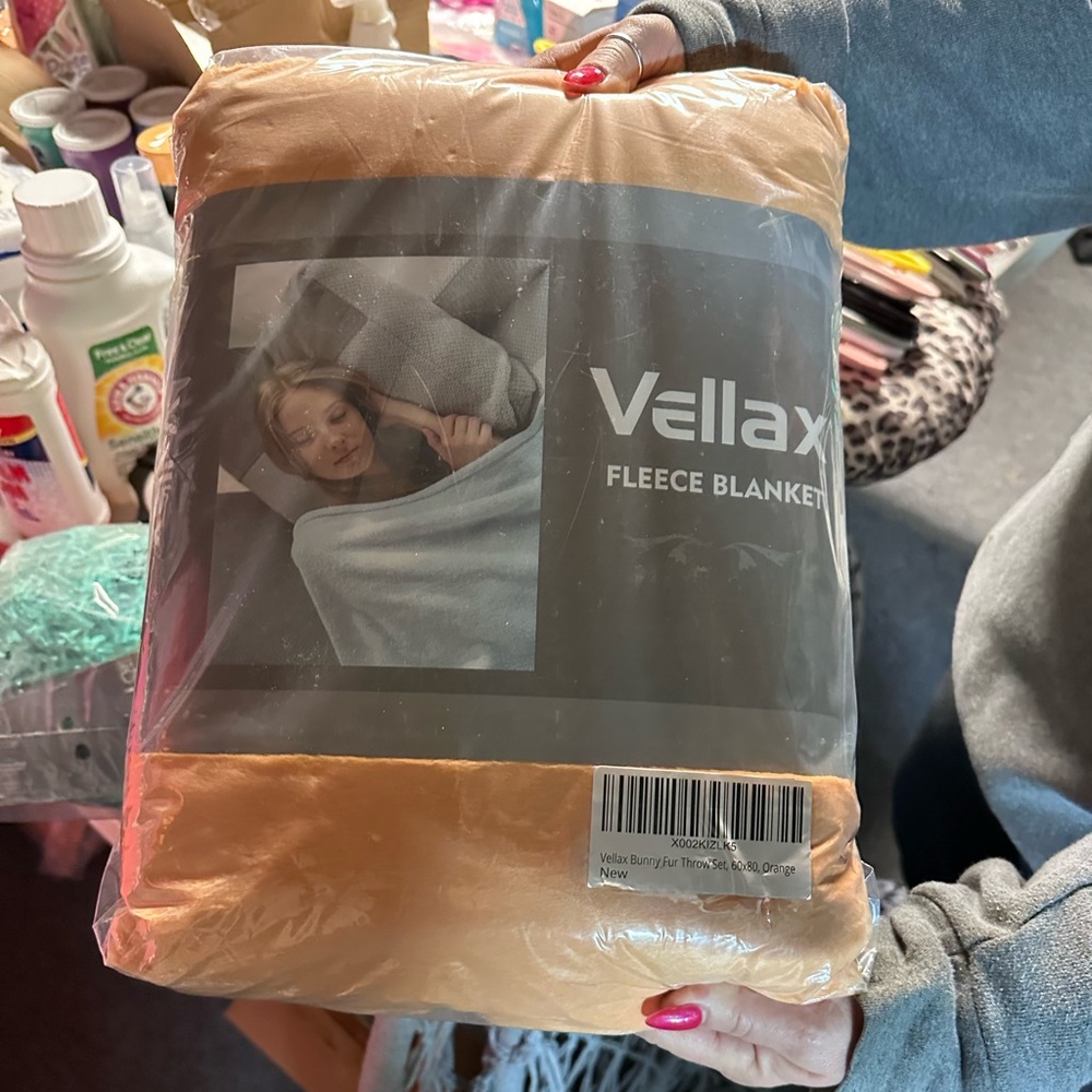 Orange bunny fur blanket